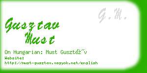 gusztav must business card